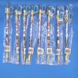 Disney Characters Pencils with Eraser and Sharpener Set of 8